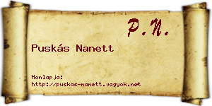 Puskás Nanett névjegykártya